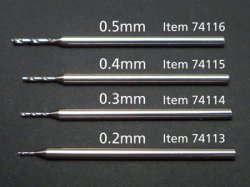 画像1: 精密ドリル刃0.2mm(軸径1.0mm)