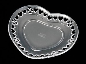 画像1: ミニチュア食器 ハートのお皿(透明87ミリ) (1)