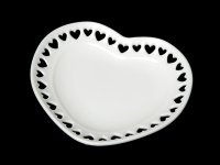 ミニチュア食器 ハートのお皿(白70ミリ)