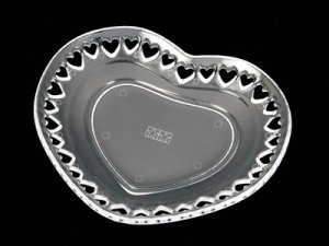 画像1: ミニチュア食器 ハートのお皿(透明70ミリ) (1)