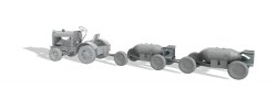 画像3: サンダーモデル[TB32003]1/32 米英・クラークトール6牽引トラクター＋爆弾トレーラーMk2型2両