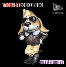 画像1: Ｔ-MODEL[TMOTT002-F]キュートフィギュア： アメリカン・コッカー・スパニエルパイロット(未塗装立て式レジンキット)