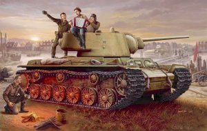 画像1: トランペッター[TR00360] 1/35 ソビエト軍 KV-1重戦車 1942型/軽量化鋳造砲塔型 (1)
