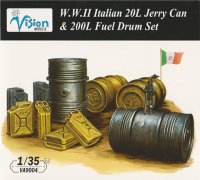 ヴィジョンモデルズ[VA-9004]1/35 WWII イタリア陸軍 20Lジェリ缶・200Lドラム缶セット