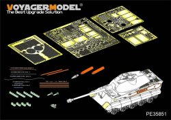 画像1: VoyagerModel [PE35851]1/35 WWII独 ティーガーII(ポルシェ砲塔)エッチングセット(タコム用)