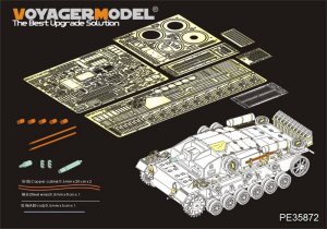 画像1: VoyagerModel [PE35872]1/35 WWII独 III号突撃砲C/D型 アフリカ仕様 エッチング基本セット(DML6851用) (1)