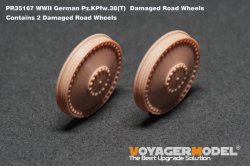 画像3: VoyagerModel[PR35167]1/35 WWII ドイツ 38(t)軽戦車系列 ダメージ転輪セット(汎用 2個入)