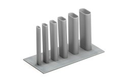 画像5: ウェーブ[OM423]プラ＝材料【グレー】細長丸パイプ（5×10mm）