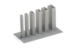 画像5: ウェーブ[OM445]プラ＝材料【グレー】長方形パイプ（7×14mm）