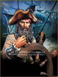Young Miniatures[YH1859]1/10  舵を取る海賊黒髭 1718年