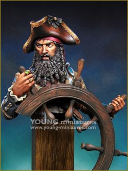 画像2: Young Miniatures[YH1859]1/10  舵を取る海賊黒髭 1718年