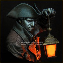 画像7: Young Miniatures[YH1861]1/10 近代 胸像 ランタンを掲げる海賊 穏やかな晩