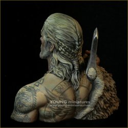 画像6: Young Miniatures[YH1867]1/10 中世前期 北欧 胸像 戦斧を持つビルカのヴァイキング戦士