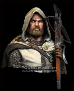 画像1: Young Miniatures[YH1874]1/10 中世 クロスボウを持ったチュートン騎士団員 胸像 (1)