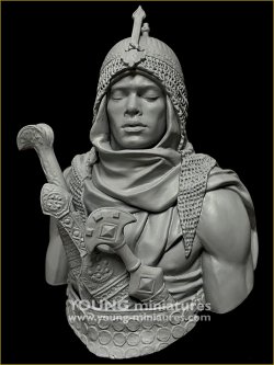 画像1: Young Miniatures[YH1878]1/10 15世紀 アフリカ ヌビアの近衛兵 胸像