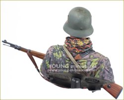 画像15: Young Miniatures[YM18101]1/10 WWII ドイツ武装親衛隊 小銃を抱える若き歩兵 胸像