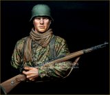 Young Miniatures[YM18101]1/10 WWII ドイツ武装親衛隊 小銃を抱える若き歩兵 胸像