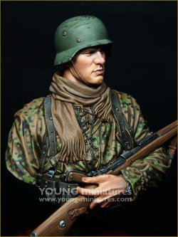 画像5: Young Miniatures[YM18101]1/10 WWII ドイツ武装親衛隊 小銃を抱える若き歩兵 胸像