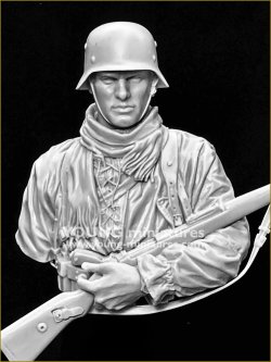 画像7: Young Miniatures[YM18101]1/10 WWII ドイツ武装親衛隊 小銃を抱える若き歩兵 胸像