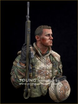 画像4: Young Miniatures[YM18103]1/10 現用 アメリカ 第1海兵師団隊員 ブルカン油田攻略 クウェート1991 胸像