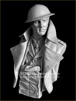 画像1: Young Miniatures[YM18104]1/10 WWI イギリス陸軍将校 突撃の笛が鳴る前に 胸像