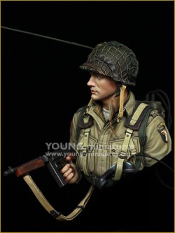 画像2: Young Miniatures[YM1885]1/10 WWII 米 アメリカ陸軍第101空挺師団無線兵胸像 カランタン1944