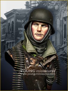 画像1: Young Miniatures[YM1887]1/10 WWII ドイツ武装SS射撃手胸像 バストーニュの包囲 (1)