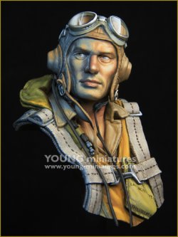 画像1: Young Miniatures[YM1890]1/10 WWII アメリカ海軍パイロット胸像 ミッドウェー海戦 1942