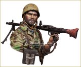 Young Miniatures[YM1892]1/10 WWII ドイツ降下猟兵胸像 MG34を担ぐ降下猟兵