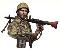 Young Miniatures[YM1892]1/10 WWII ドイツ降下猟兵胸像 MG34を担ぐ降下猟兵