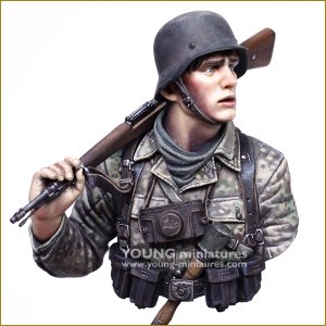 画像1: Young Miniatures[YM1895]1/10 WWII 若きドイツ歩兵 胸像 (1)