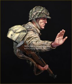 画像2: Young Miniatures[YM1897]1/10 WWII アメリカ陸軍空挺部隊“カラヒー”の兵士 ノルマンディー1944 胸像