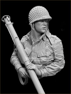 画像1: Young Miniatures[YM1899]1/10 WWII アメリカ 第101空挺師団のM1A1バズーカ射手 カランタン1944年 胸像