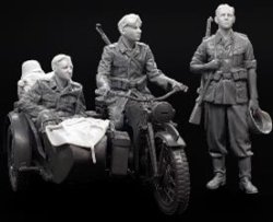 画像2: ARTOプロダクション[ARPAH35023]1/35 WW.II ドイツ KS600 サイドカー乗員用頭部w/アクセサリー(頭部3点 + アクセサリー)(タミヤ35384用)