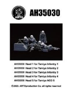 画像5: ARTOプロダクション[ARPAH35030]1/35 WW.II ドイツ機関銃チームM42ヘルメット着用頭部 "戦闘中"(5点セット) (タミヤ35386用)