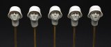 ARTOプロダクション[ARPAH35002]1/35 WW.II ドイツ軍兵士 M35-M40ヘルメット着用頭部 (5種セット)