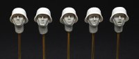 ARTOプロダクション[ARPAH35002]1/35 WW.II ドイツ軍兵士 M35-M40ヘルメット着用頭部 (5種セット)