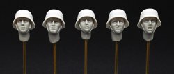 画像1: ARTOプロダクション[ARPAH35002]1/35 WW.II ドイツ軍兵士 M35-M40ヘルメット着用頭部 (5種セット)