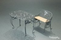コバアニ模型工房[IF-001]1/12アイアンロングテーブル＆ベンチ