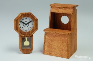 画像1: コバアニ模型工房[OY-007]1/12時計と踏み台 (1)