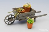 コバアニ模型工房[SS-020]1/24木製手押し車と植木鉢