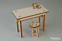 コバアニ模型工房[WF-002]1/12欧風テーブルと丸イス