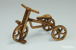 画像1: コバアニ模型工房[WF-014]1/12木製三輪車 (1)