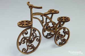 画像1: コバアニ模型工房[WF-015]1/12木製三輪車のオブジェ (1)
