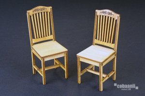 画像1: コバアニ模型工房[WF-024]1/12レトロな椅子セットB　2脚入り (1)