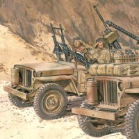 サイバーホビー[CH6745]1/35 WW.II イギリス陸軍 SAS 1/4トン 4x4 小型軍用車輌(重武装タイプ)フィギュア2体付き