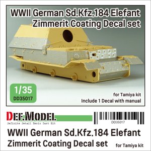 画像1: DEF.MODEL[DD35017]1/35 WWII ドイツ Sd.Kfz.184エレファント重駆逐戦車用ツィンメリット・コーティング デカールセット(タミヤ用) (1)