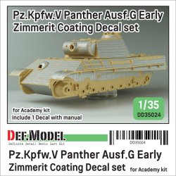 画像1: DEF.MODEL[DD35024]1/35 WWII ドイツ Pz.Kpfw.V パンサーG型初期型用ツィンメリット・コーティング デカールセット(アカデミー用)