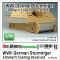 DEF.MODEL[DD35025]1/35 WWII ドイツ シュトゥルムタイガー用ツィンメリット・コーティング デカールセット(ライフィールドモデル用)