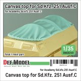 DEF.MODEL[DM35141]1/35 WWII ドイツ Sd.Kfz.251ハーフトラックC型用キャンバスカバー(アカデミー/他社用)